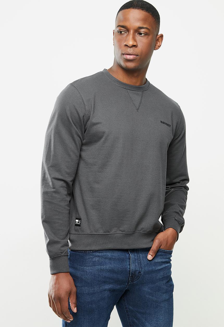SOVIET - Carlos crew neck sweat top - charcoal