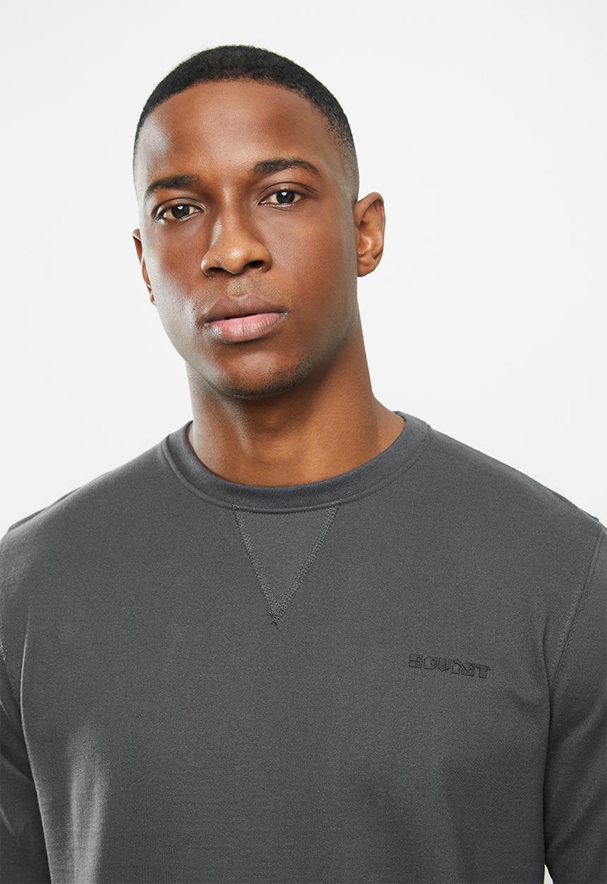 SOVIET - Carlos crew neck sweat top - charcoal