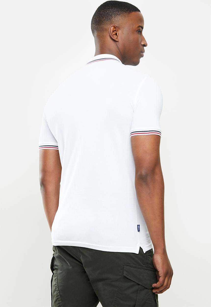 Superdry. - Classic micro lite tipped short sleeve polo - white 