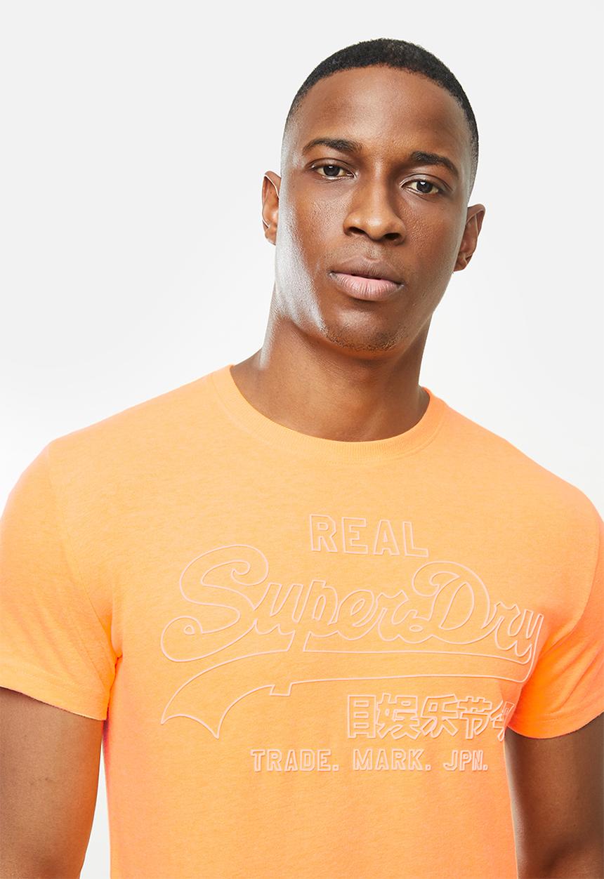 Superdry. - Vl outline pop tee - neon orange