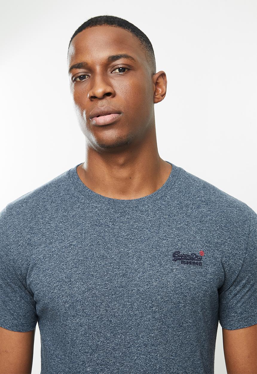 Superdry. - Ol vintage embroidery crew tee - navy