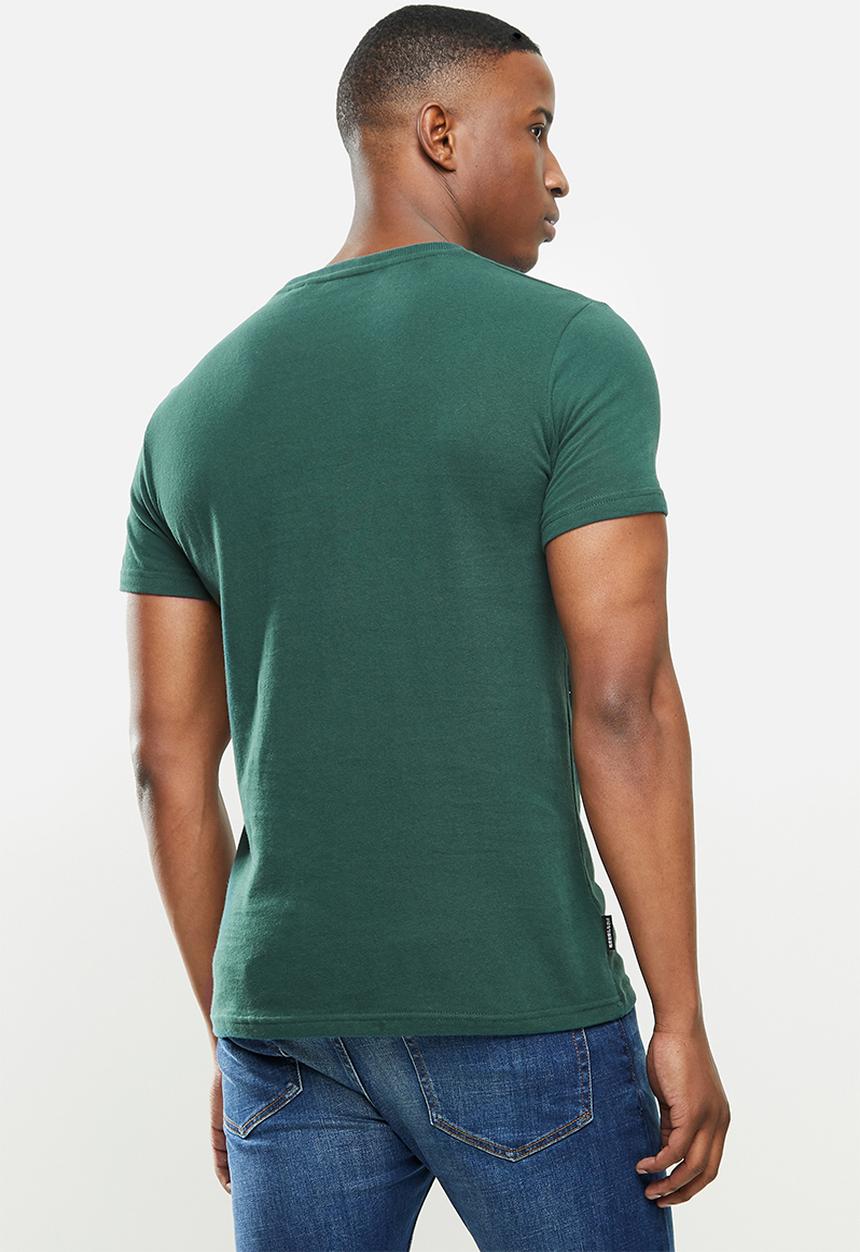 Superdry. - Core logo stripe tee - green 
