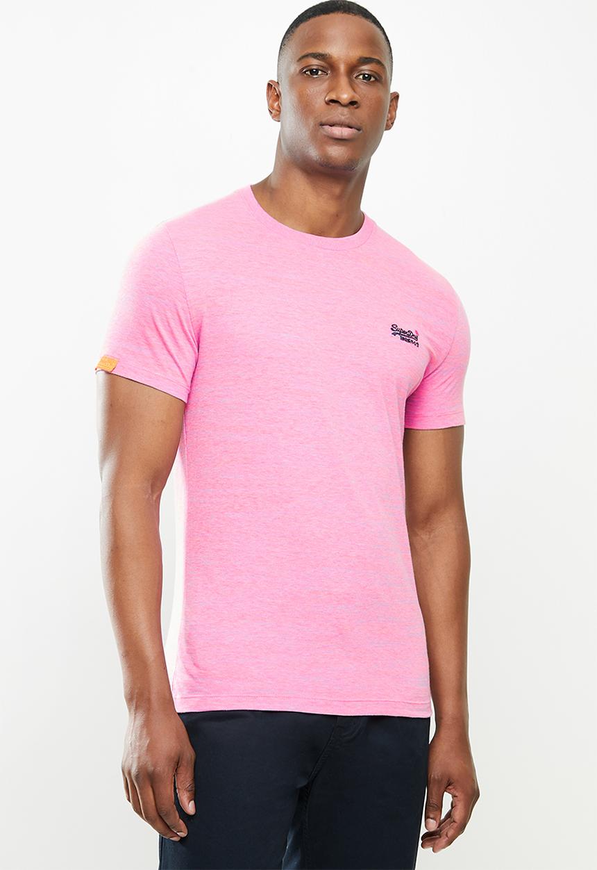 Superdry. - Ol vintage embroidery crew tee - pink 