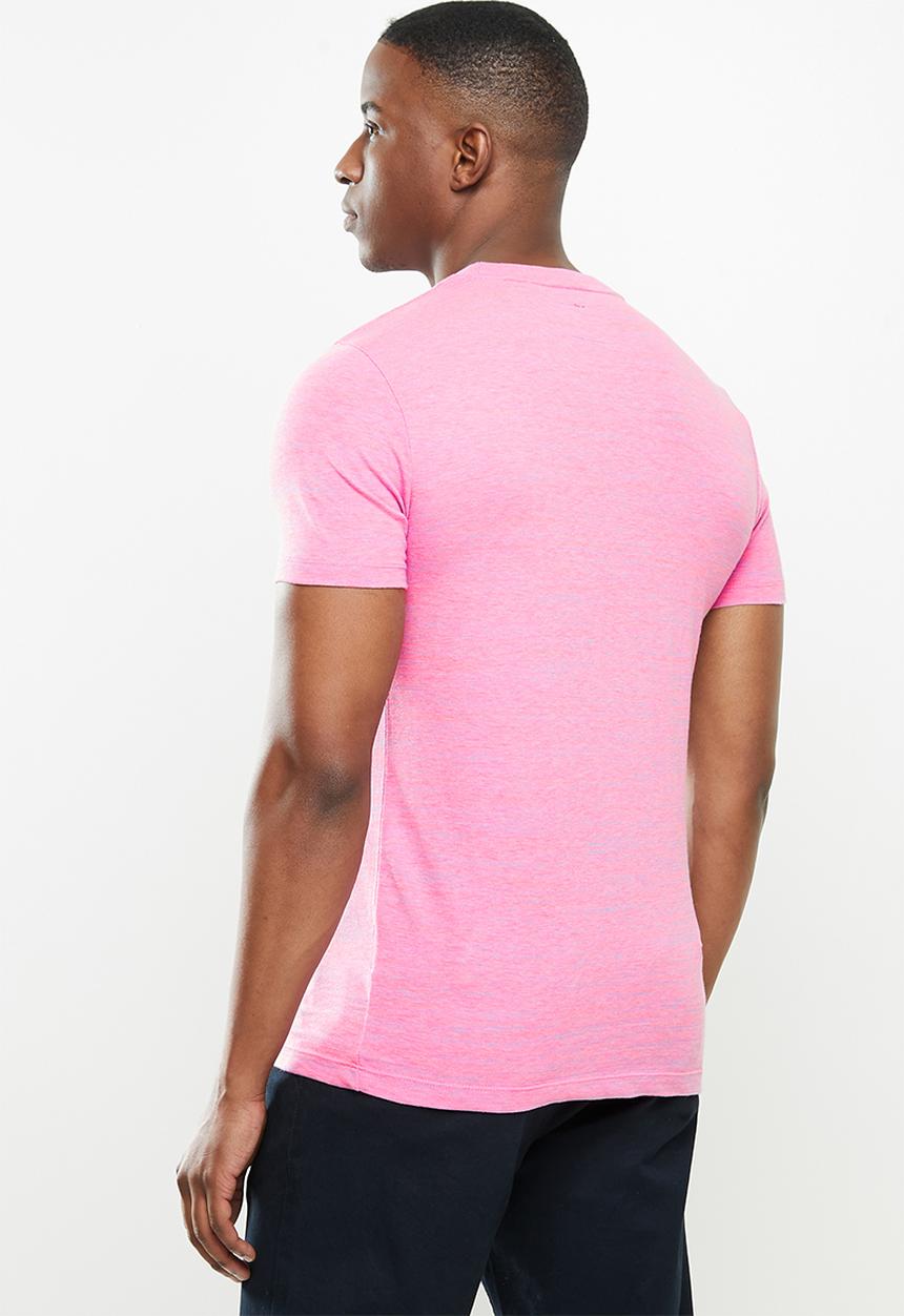 Superdry. - Ol vintage embroidery crew tee - pink 