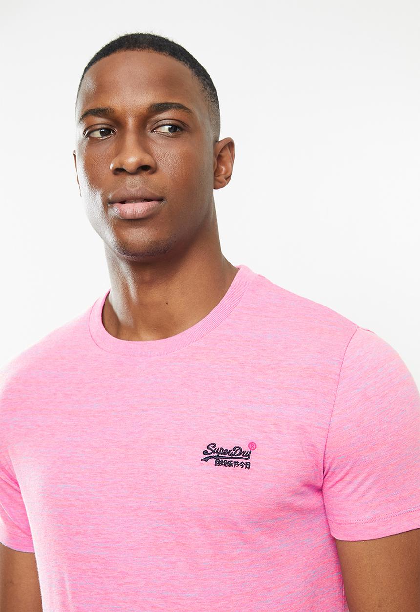 Superdry. - Ol vintage embroidery crew tee - pink 