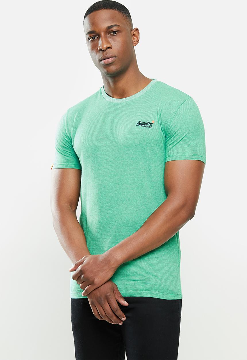 Superdry. - Ol vintage embroidery crew tee - green 