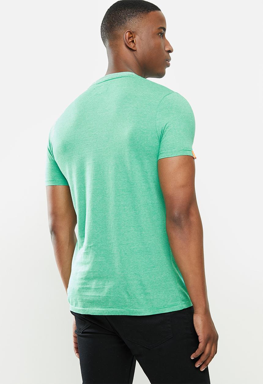 Superdry. - Ol vintage embroidery crew tee - green 