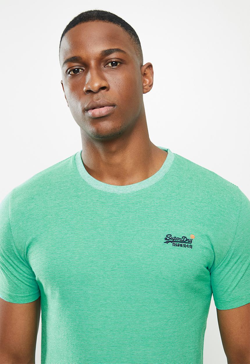 Superdry. - Ol vintage embroidery crew tee - green 