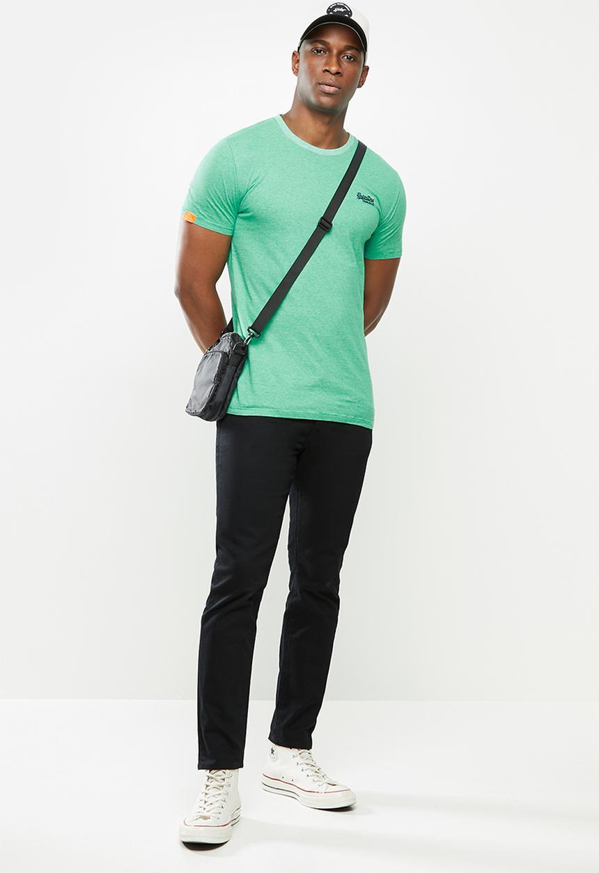Superdry. - Ol vintage embroidery crew tee - green 