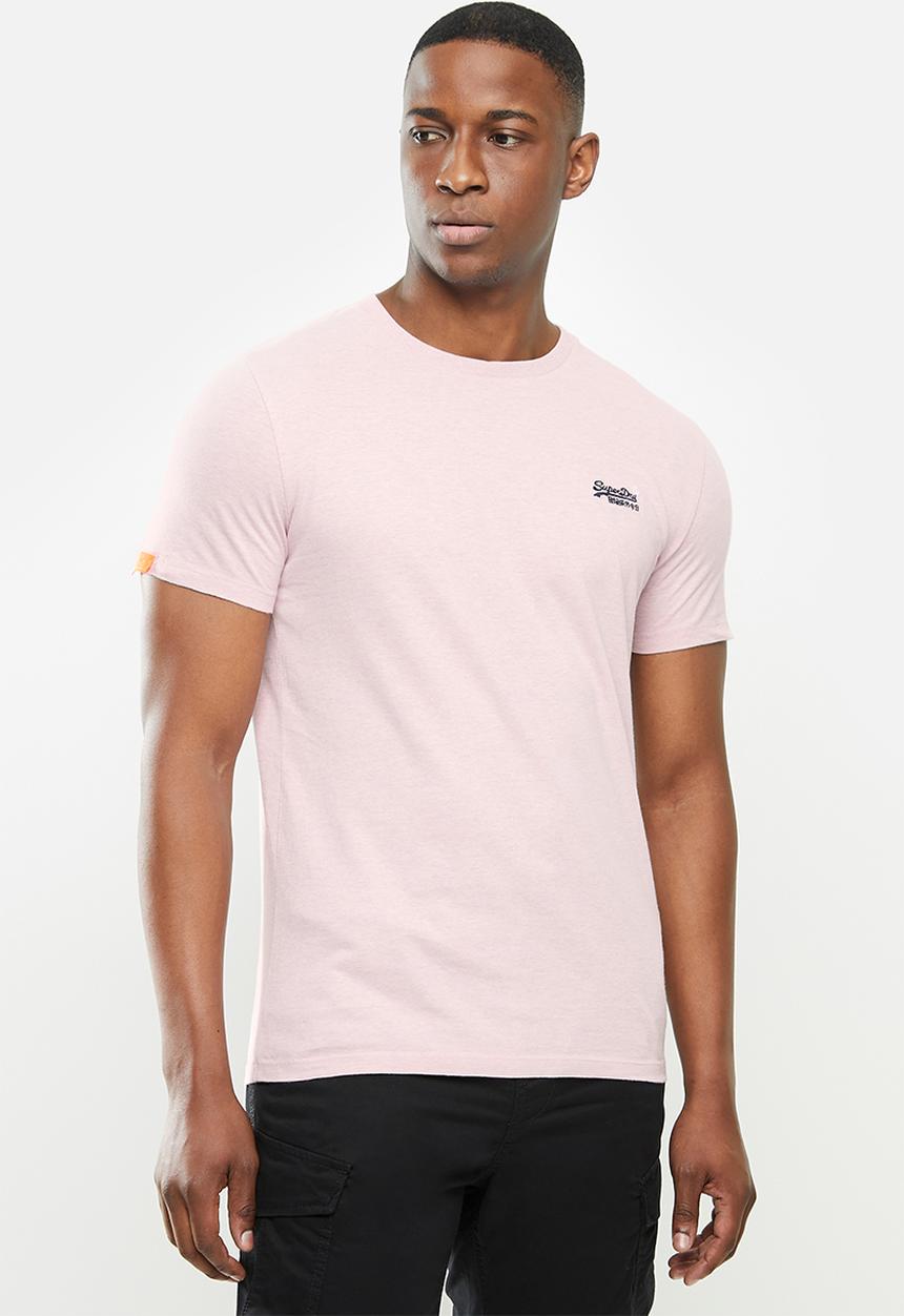 Superdry. - Ol vintage embroidery crew tee - pink 