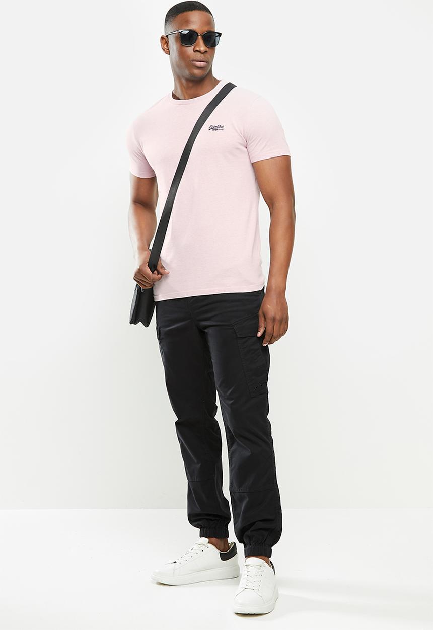 Superdry. - Ol vintage embroidery crew tee - pink 