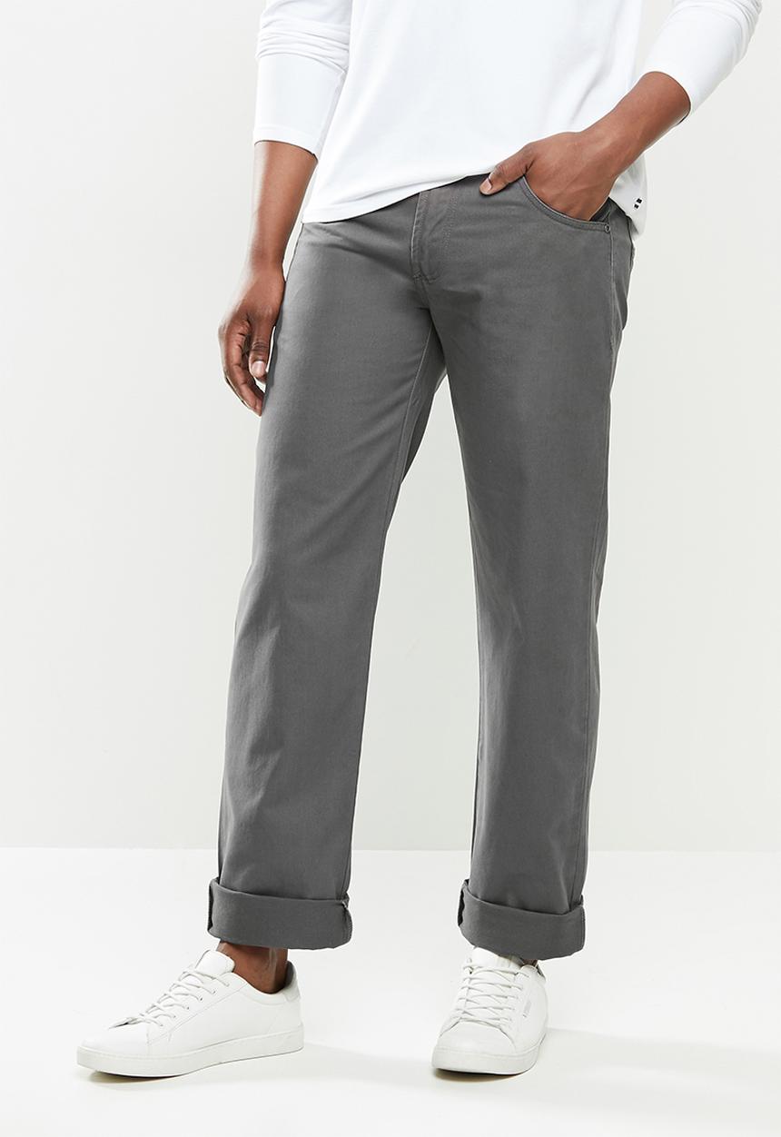 SOVIET - Voyger 5 pocket chino - charcoal