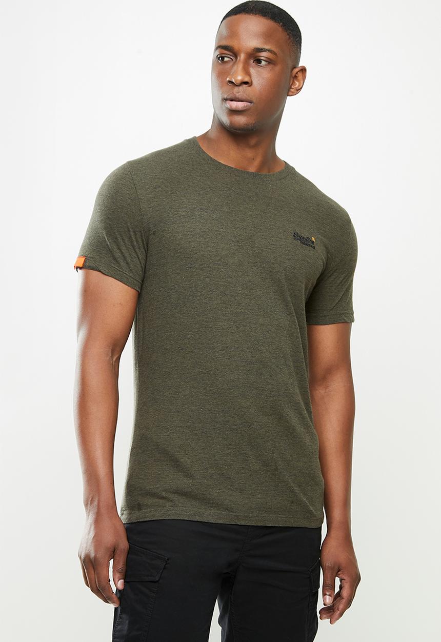 Superdry. - Ol vintage embroidery crew tee - green 