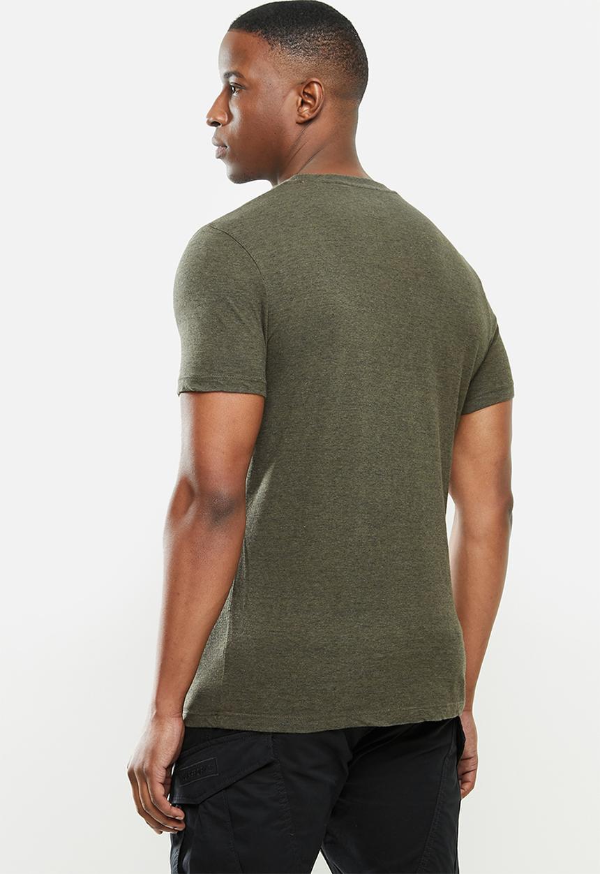 Superdry. - Ol vintage embroidery crew tee - green 