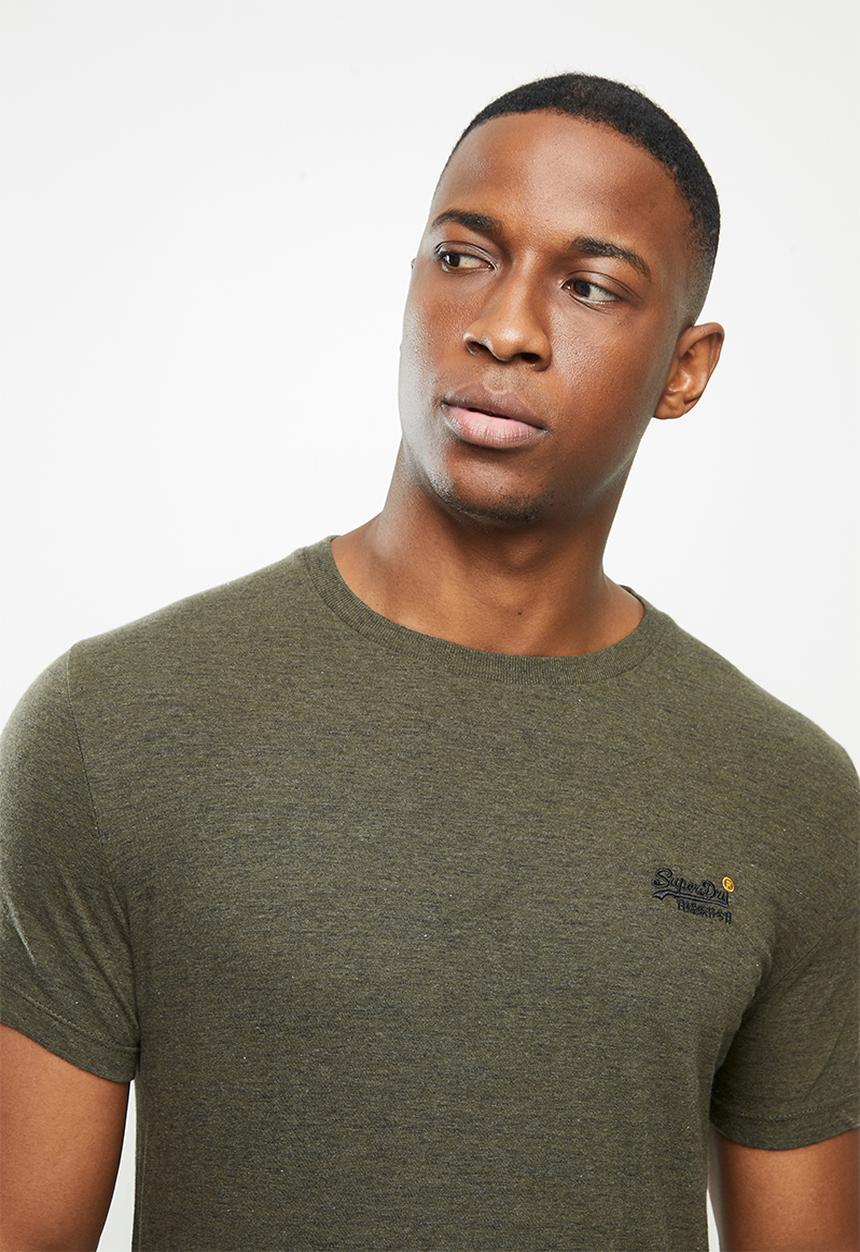 Superdry. - Ol vintage embroidery crew tee - green 