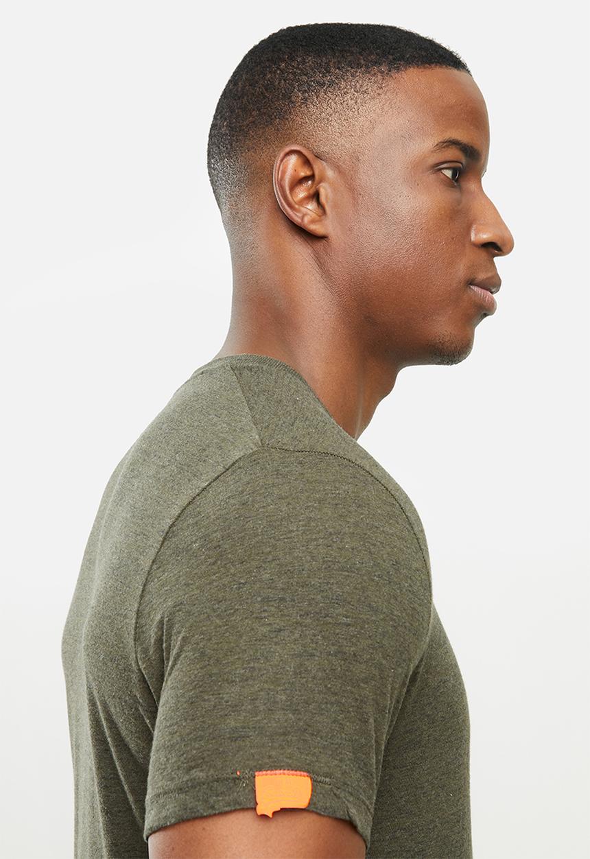 Superdry. - Ol vintage embroidery crew tee - green 