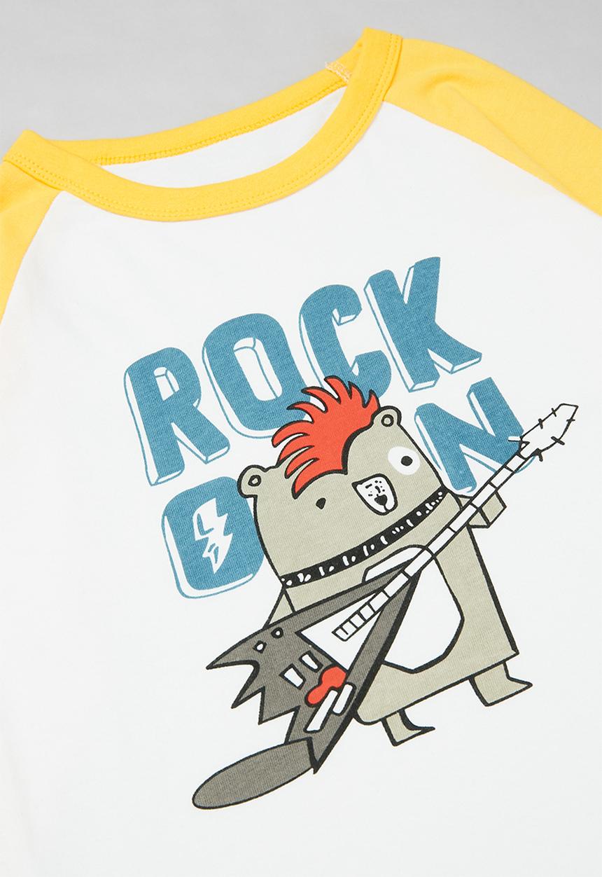 Pop Candy - Boys rock tee - white & yellow