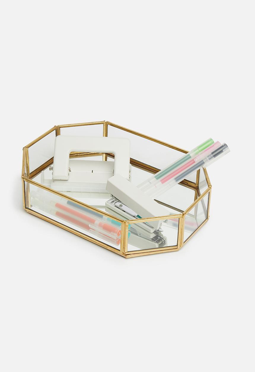 Sixth Floor - Mia rectangular pen tray - gold