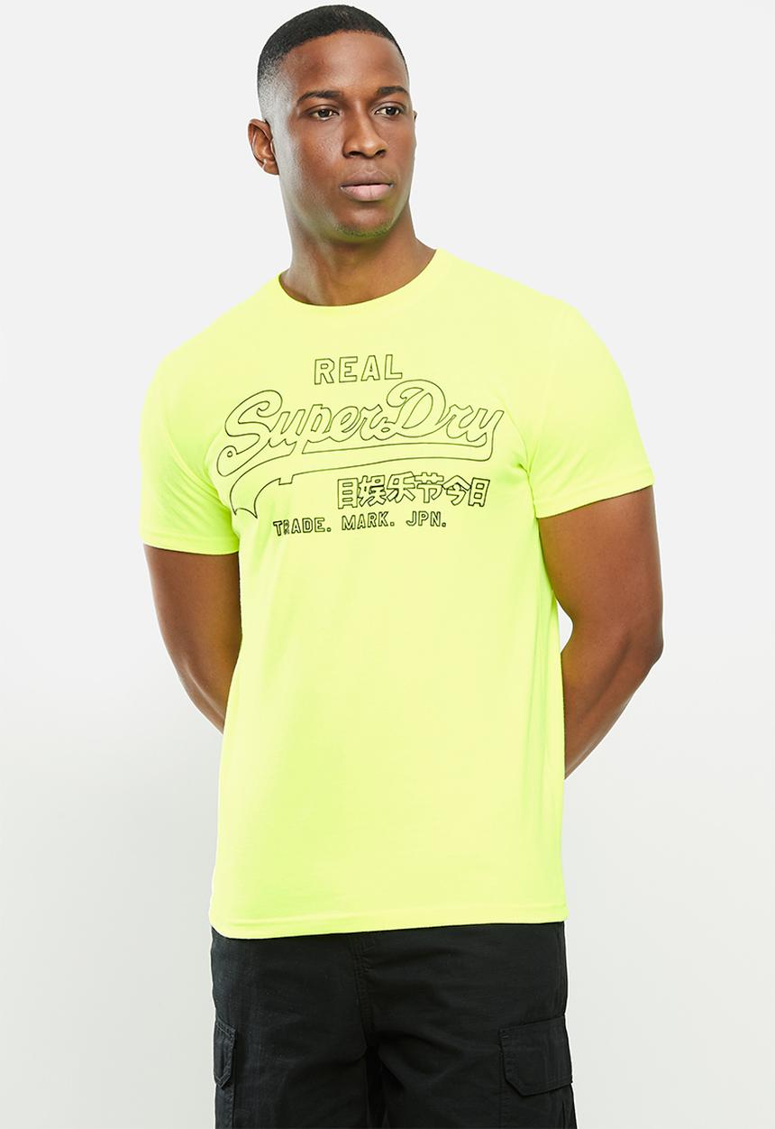 Superdry. - Vl outline pop tee - neon yellow