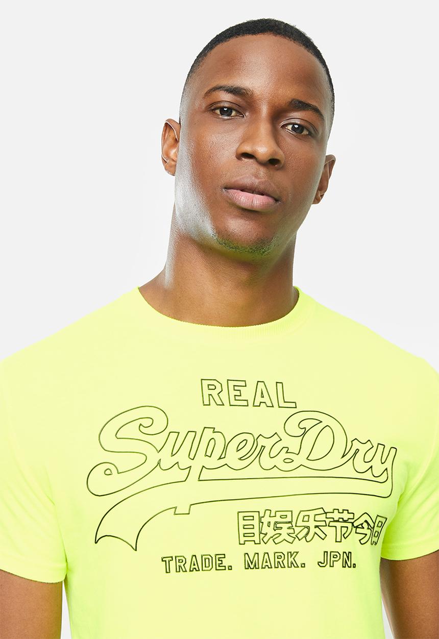 Superdry. - Vl outline pop tee - neon yellow