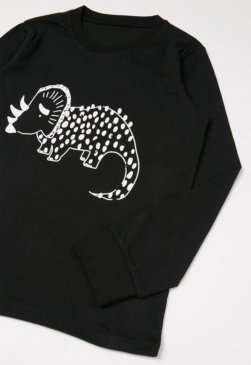 Pop Candy - Boys printed tee & star pants set - black & white