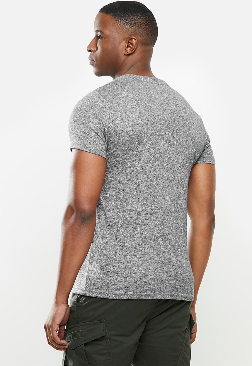 Superdry. - Core logo stripe tee - grey