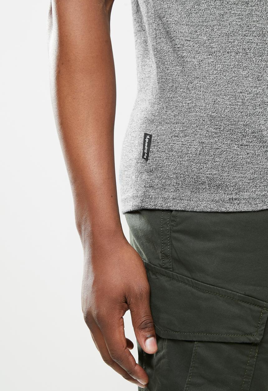 Superdry. - Core logo stripe tee - grey