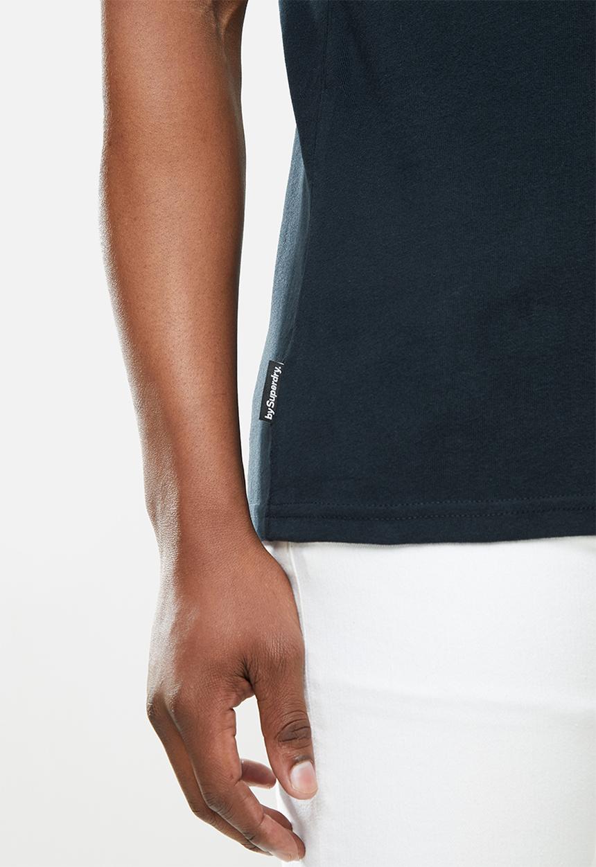 Superdry. - Core logo stripe tee - navy