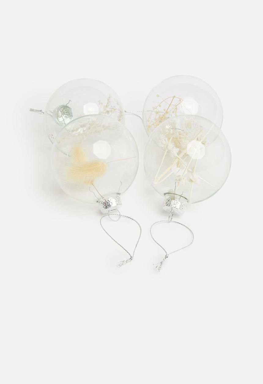 H&S - Natura Christmas ball set of 4 - clear
