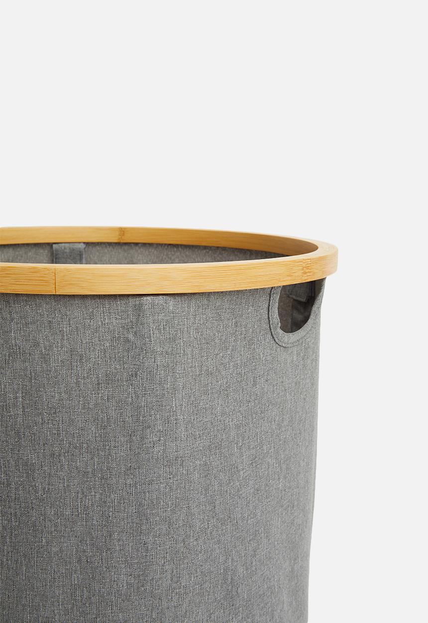 Sixth Floor - Bamboo laundry basket round - grey