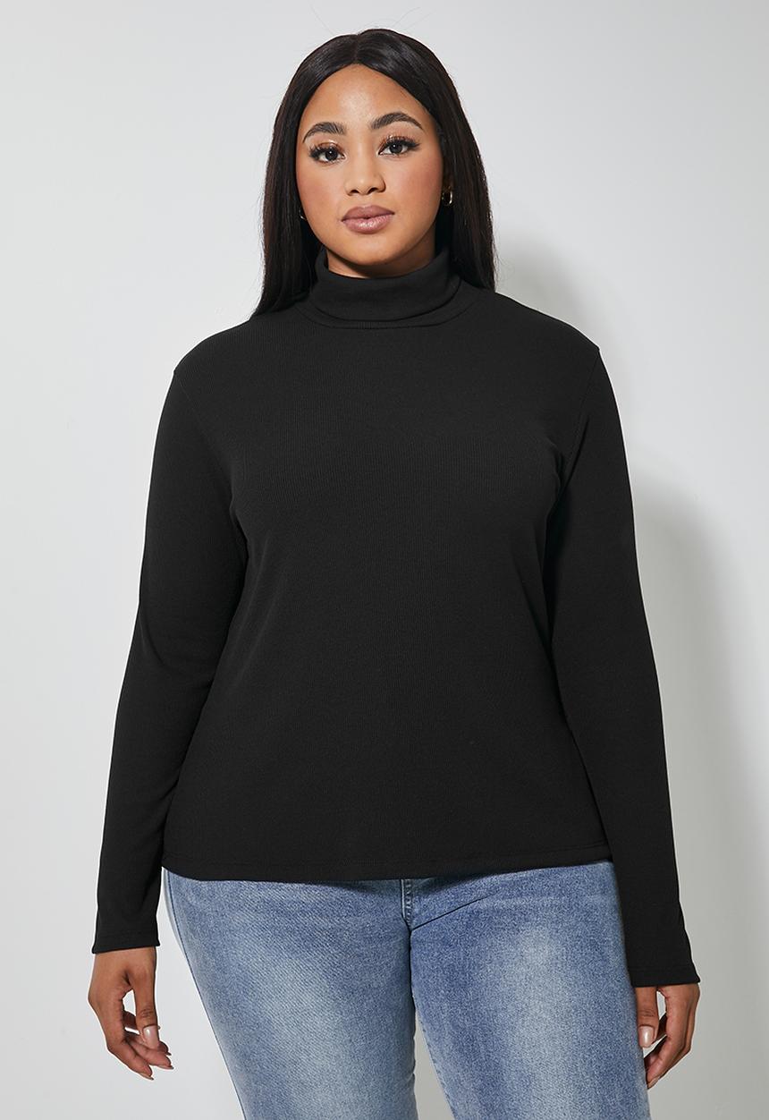Superbalist - Single rib poloneck - black