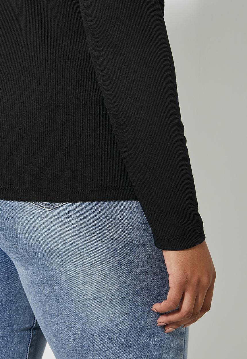 Superbalist - Single rib poloneck - black