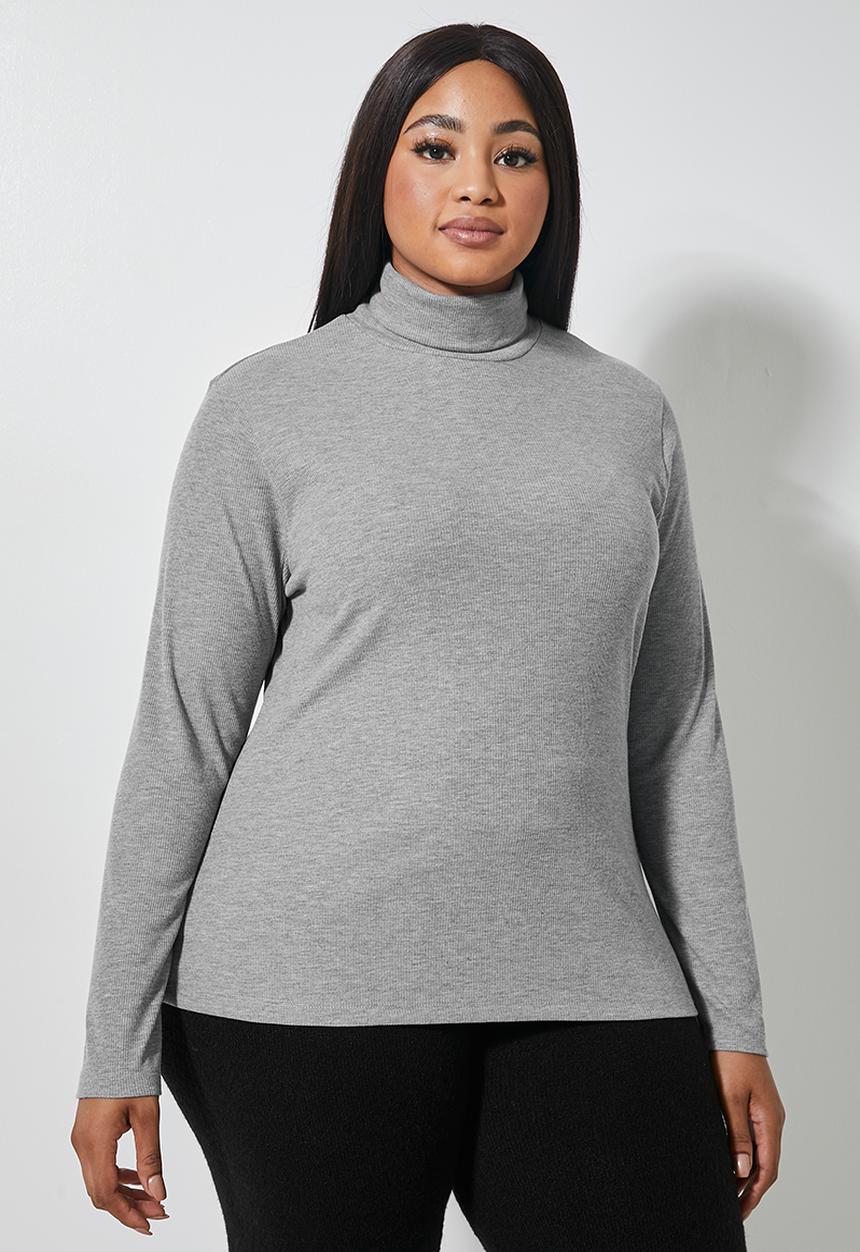 Superbalist - Single rib poloneck - grey 