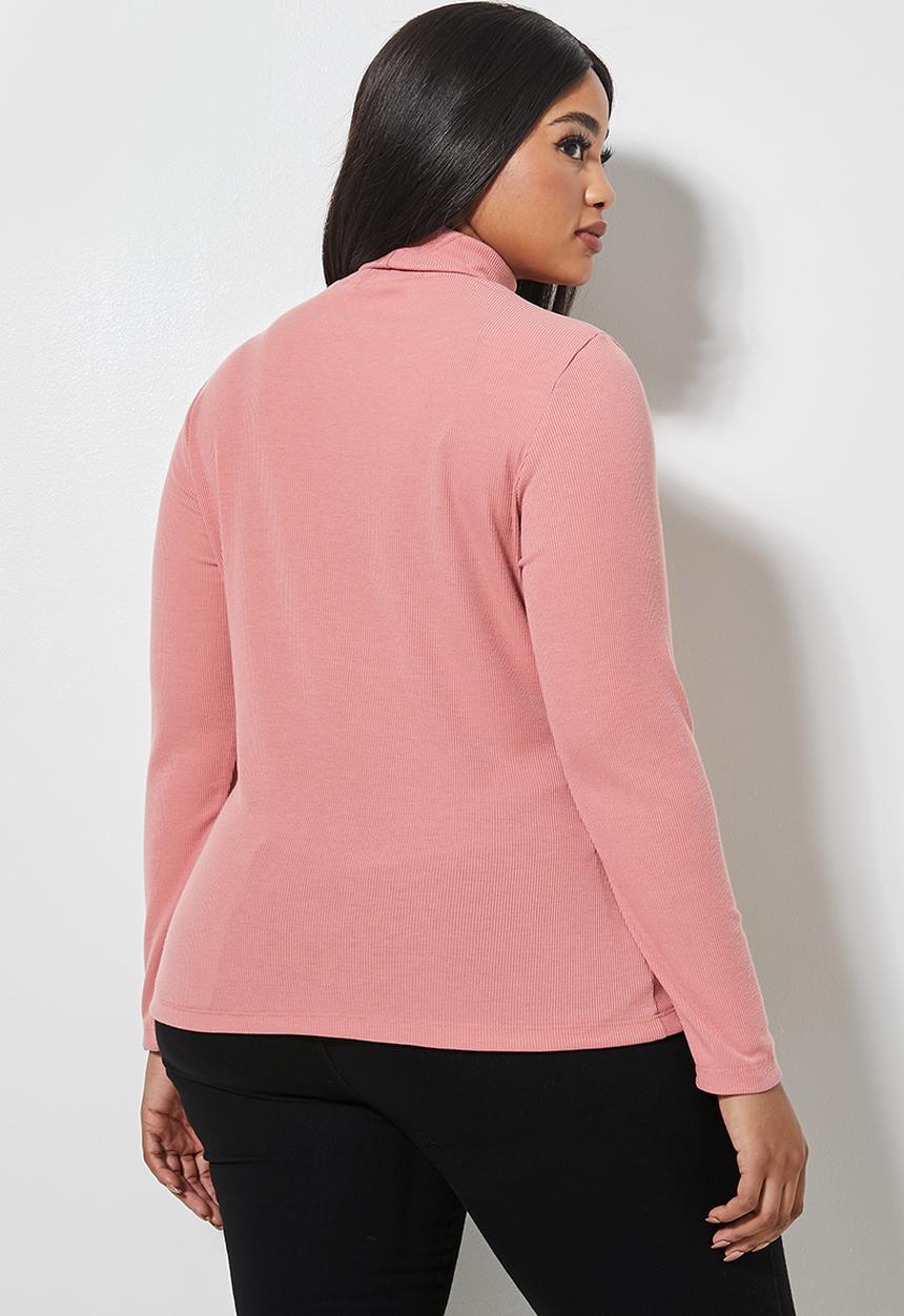 Superbalist - Single rib poloneck -rose pink
