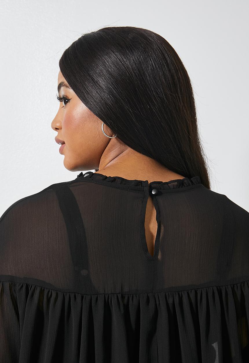 Superbalist - Femme ruffle blouse - black