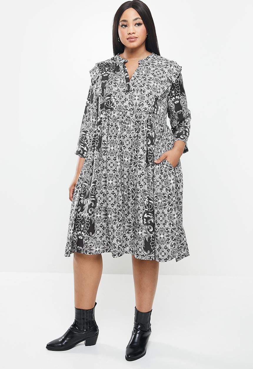 AMANDA LAIRD CHERRY - Plus nsezi dress - black & white 