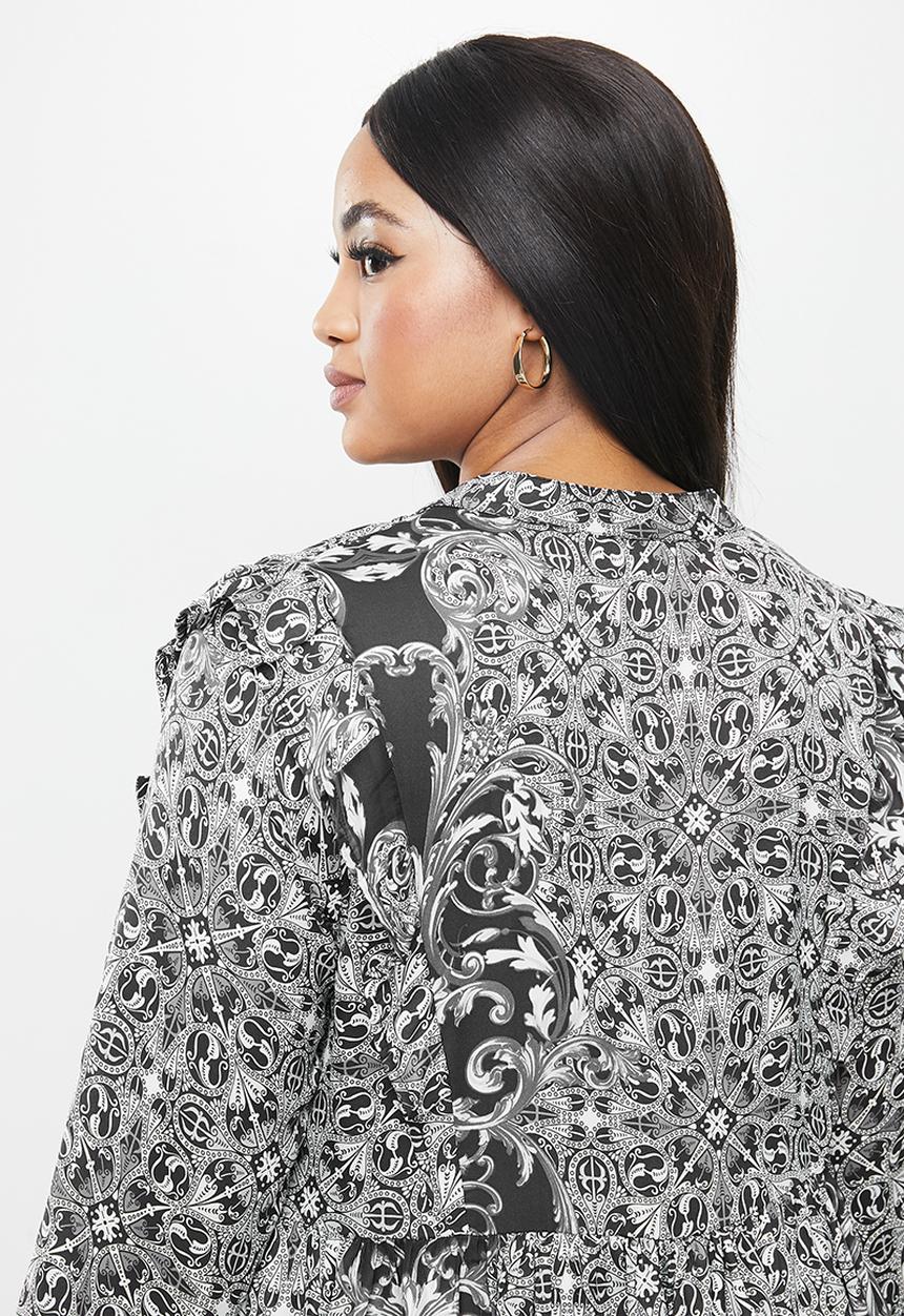 AMANDA LAIRD CHERRY - Plus nsezi dress - black & white 