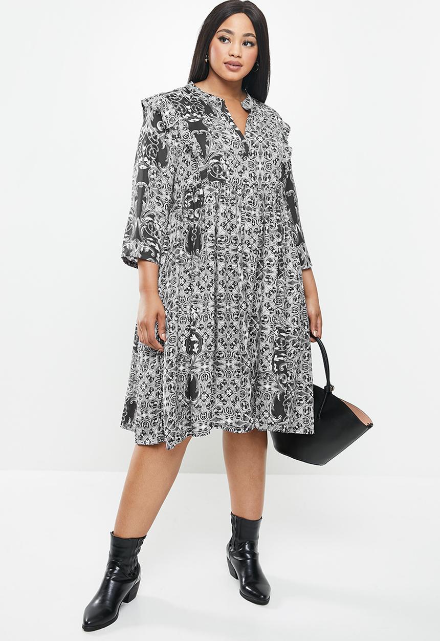 AMANDA LAIRD CHERRY - Plus nsezi dress - black & white 