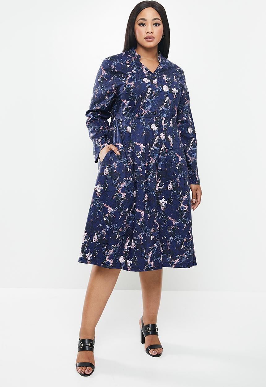 AMANDA LAIRD CHERRY - Plus mooi dress - navy