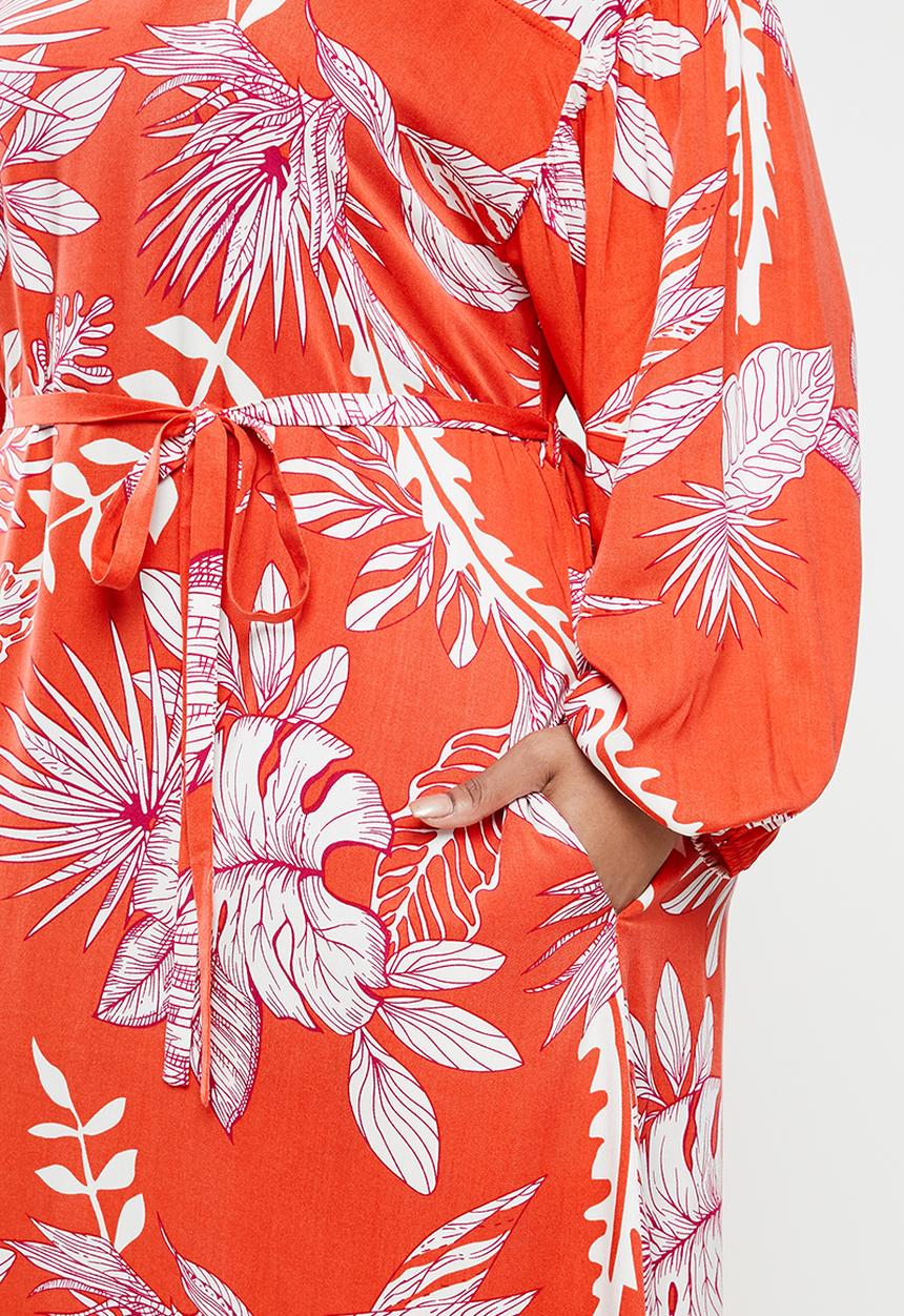 AMANDA LAIRD CHERRY - Plus sand dress - red & white 