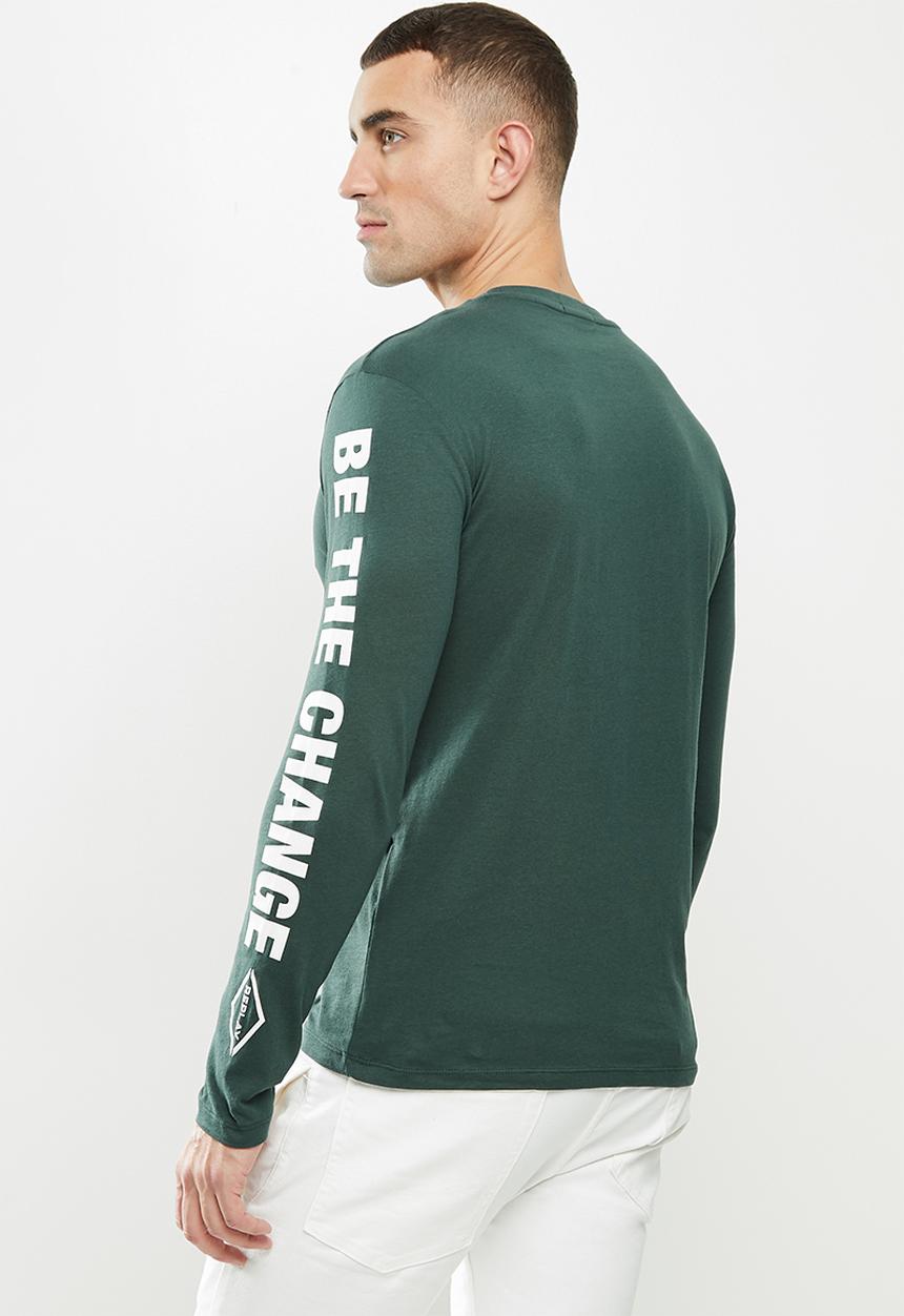 Replay - Replay long sleeve printed tee - green