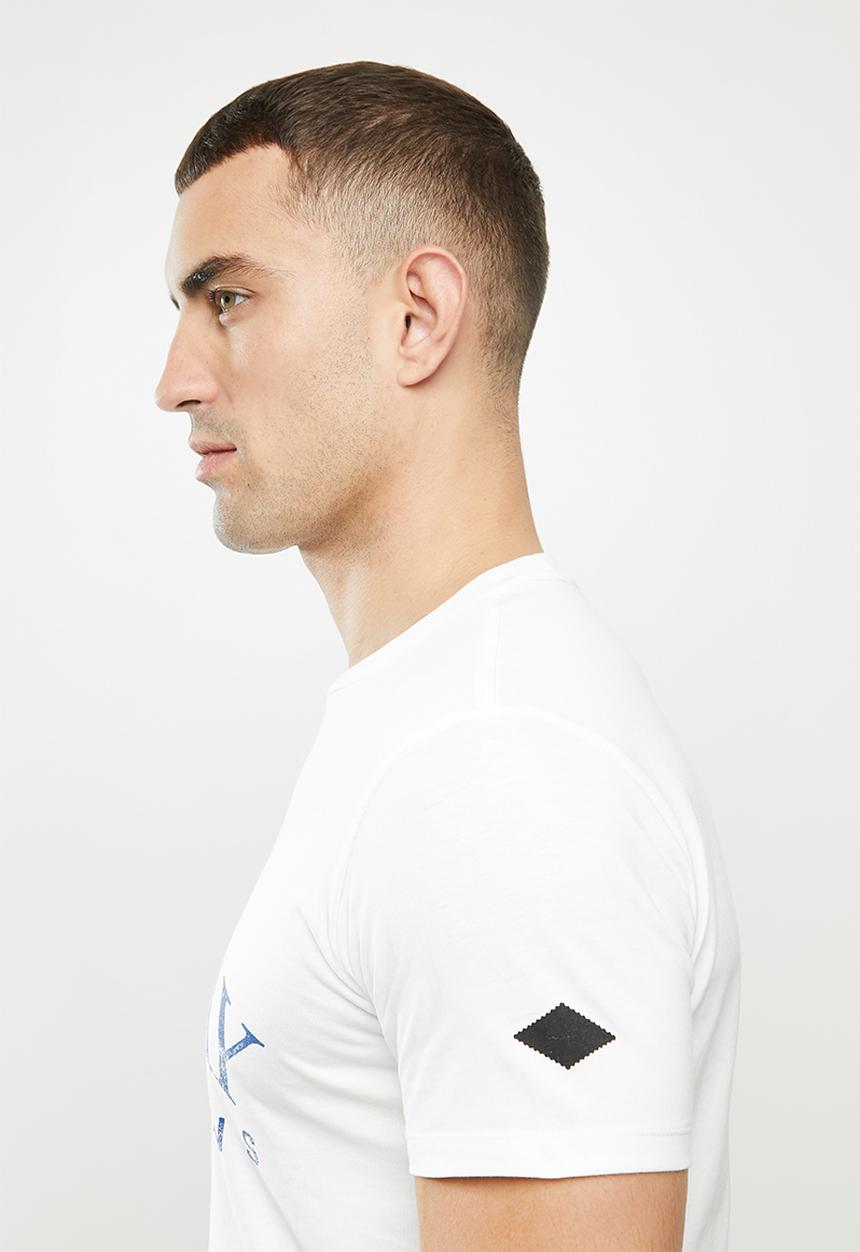 Replay - Replay organic cotton bold print logo tee - white