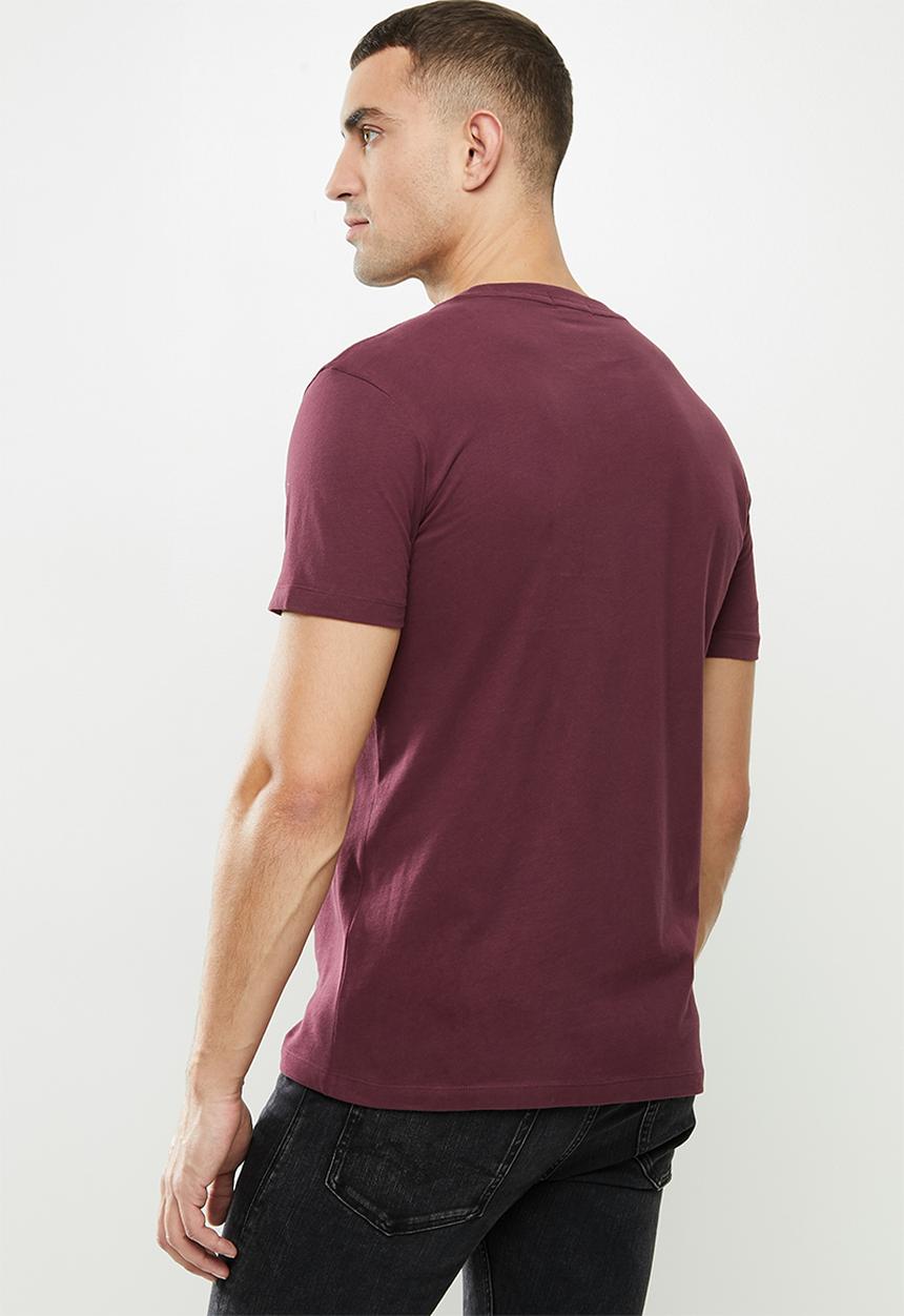 Replay - Replay diamond print tee - burgundy