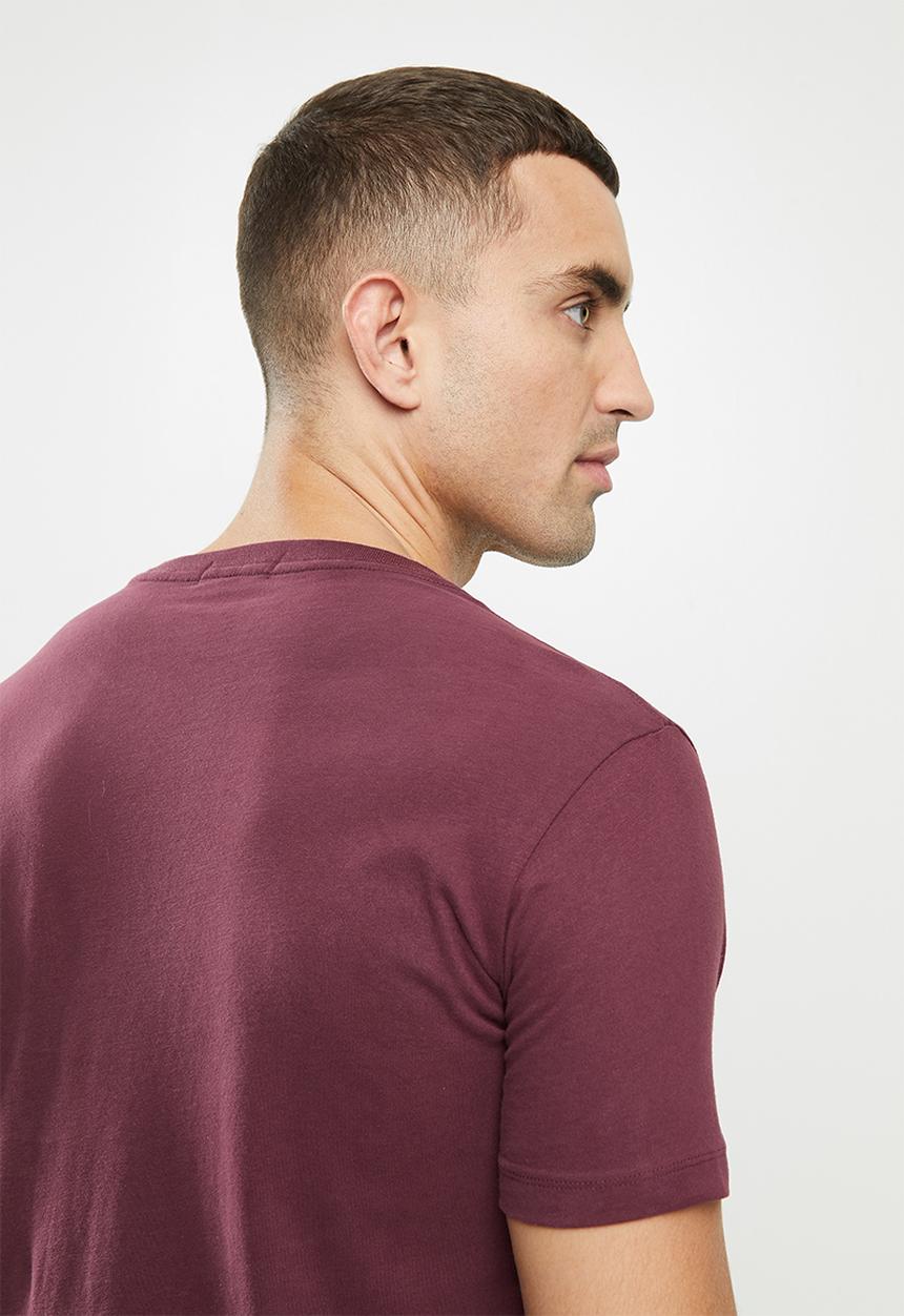 Replay - Replay diamond print tee - burgundy