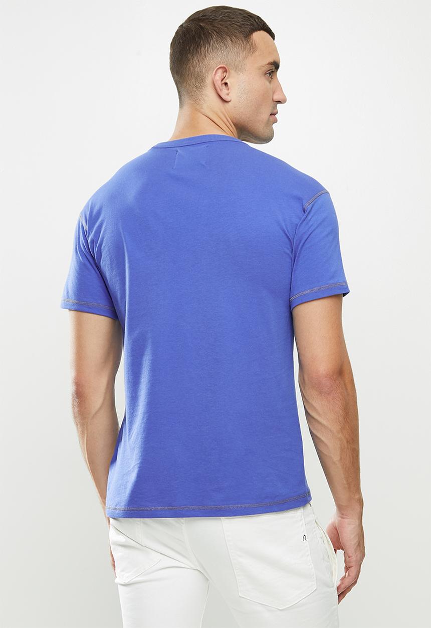 Replay - Replay raised print logo tee - blue