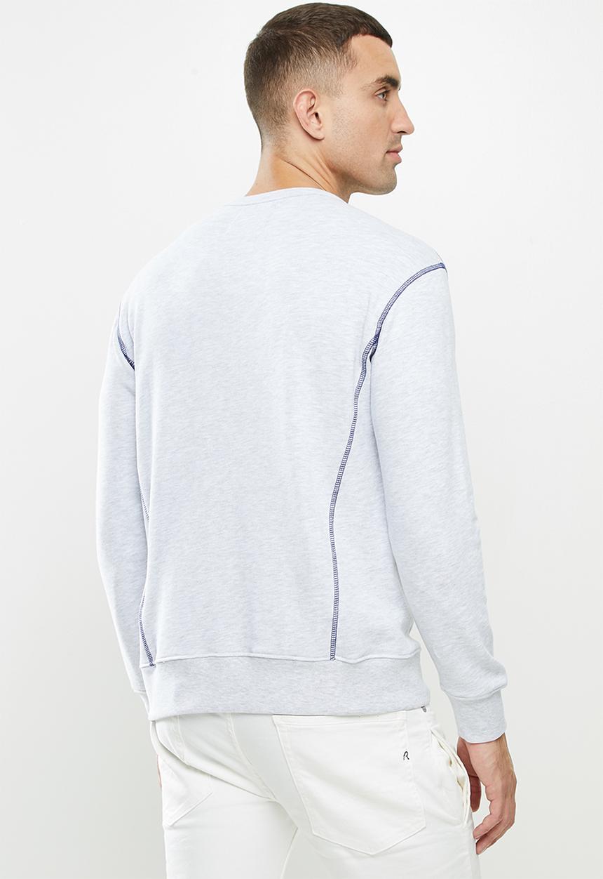 Replay - Replay raised print crew fleece - grey