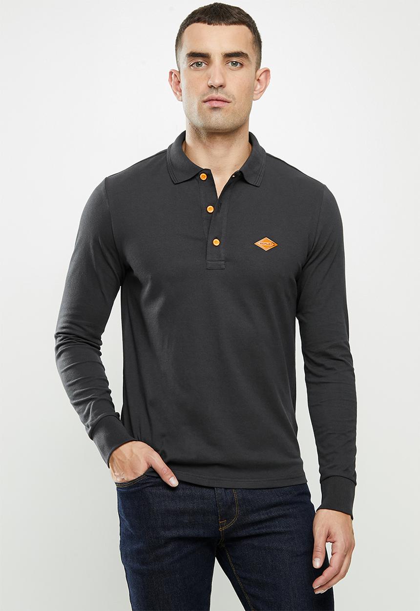 Replay - Replay long sleeve golfer - black
