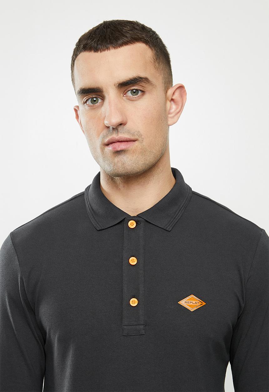 Replay - Replay long sleeve golfer - black