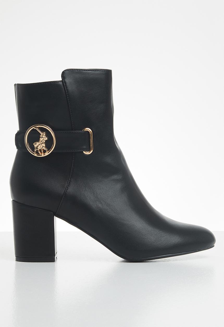 POLO - Demi polo high heel ankle boot - black