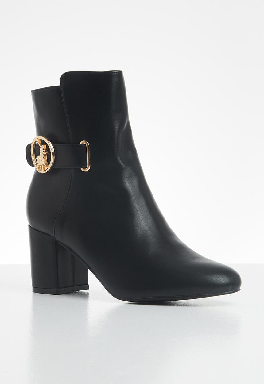 POLO - Demi polo high heel ankle boot - black